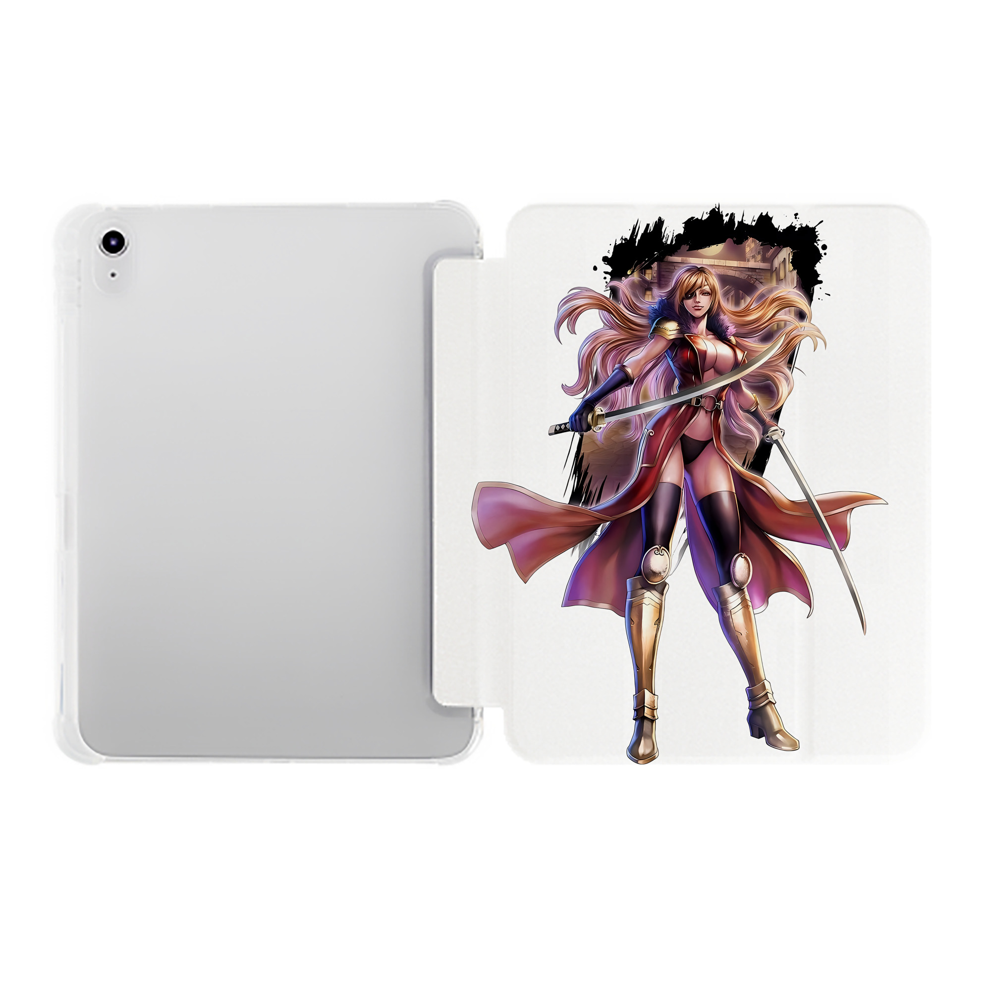（画像用） 北斗の拳 Fist of the North Star IPad ケース ペン収納付き 三つ折りスタンド PUレザー×シリコン 対応機種9.5/10.5/10.9インチ
